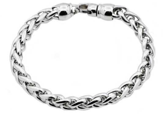 Men's Stainless Steel Wheat Link Chain Bracelet