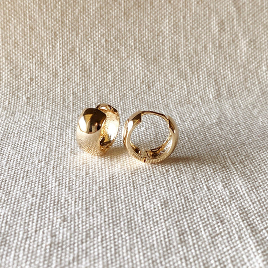 18k Gold Filled Small Chunky Clicker Earrings