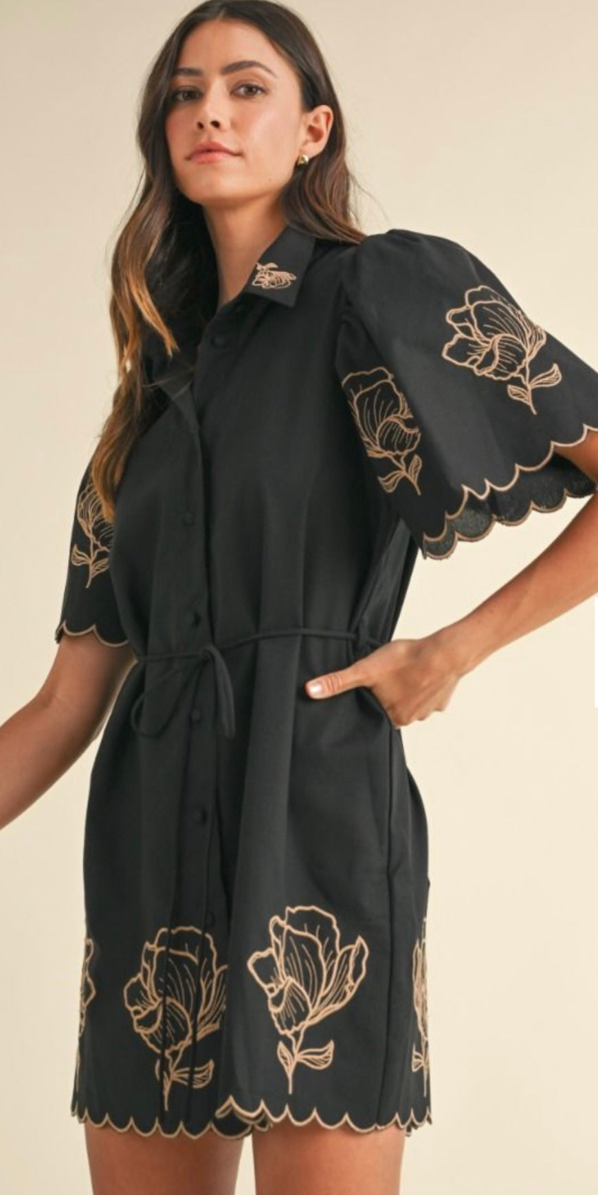 Midnight Bouquet Embroidered Dress