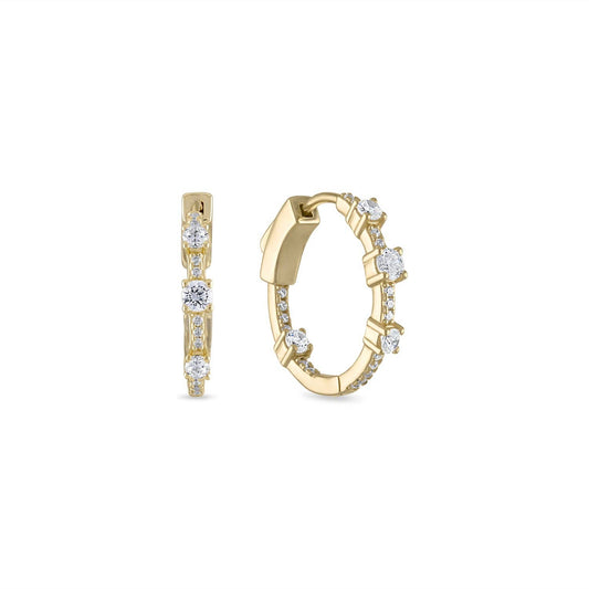 Inside Out Micro Pave CZ Hoop Earrings