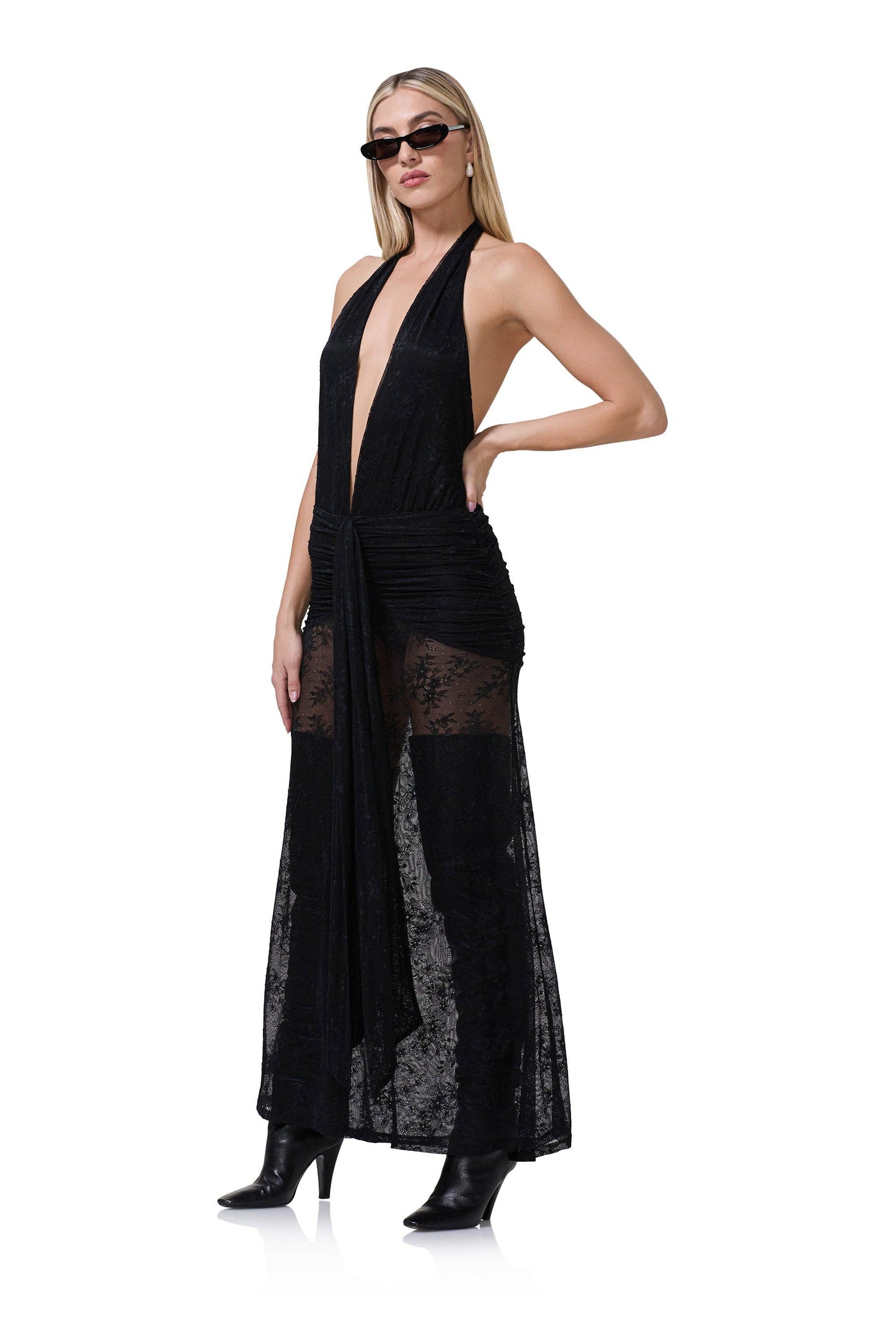 Heidi Halter Plunge Lace Maxi Dress - AFRM