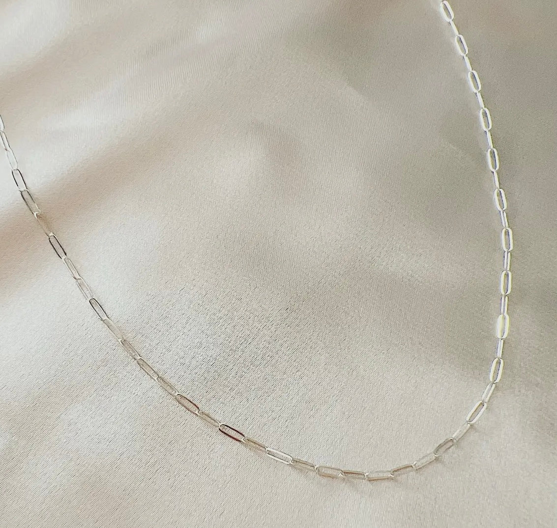 Heaven Knows Dainty Sterling Silver Paperclip Necklace