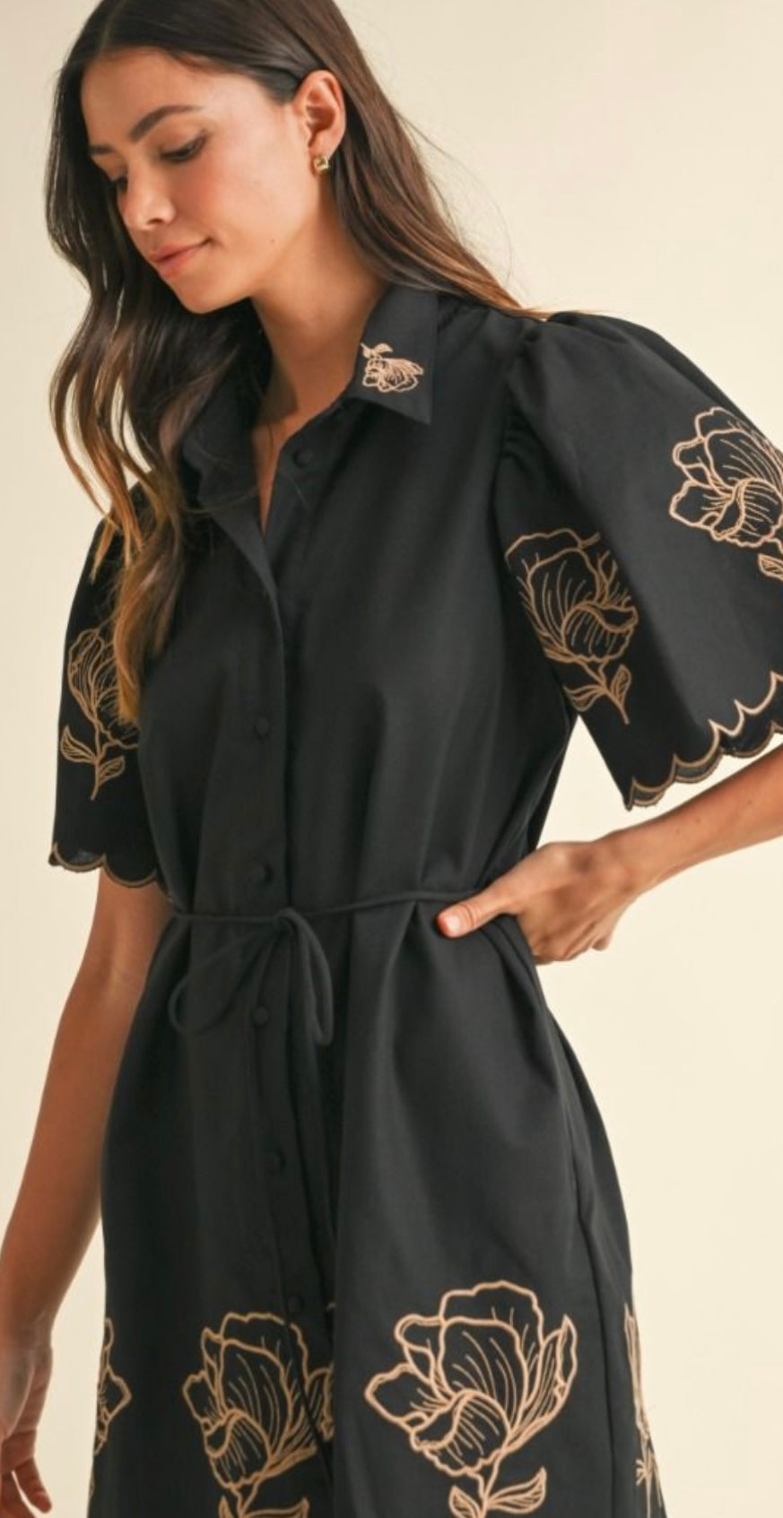 Midnight Bouquet Embroidered Dress