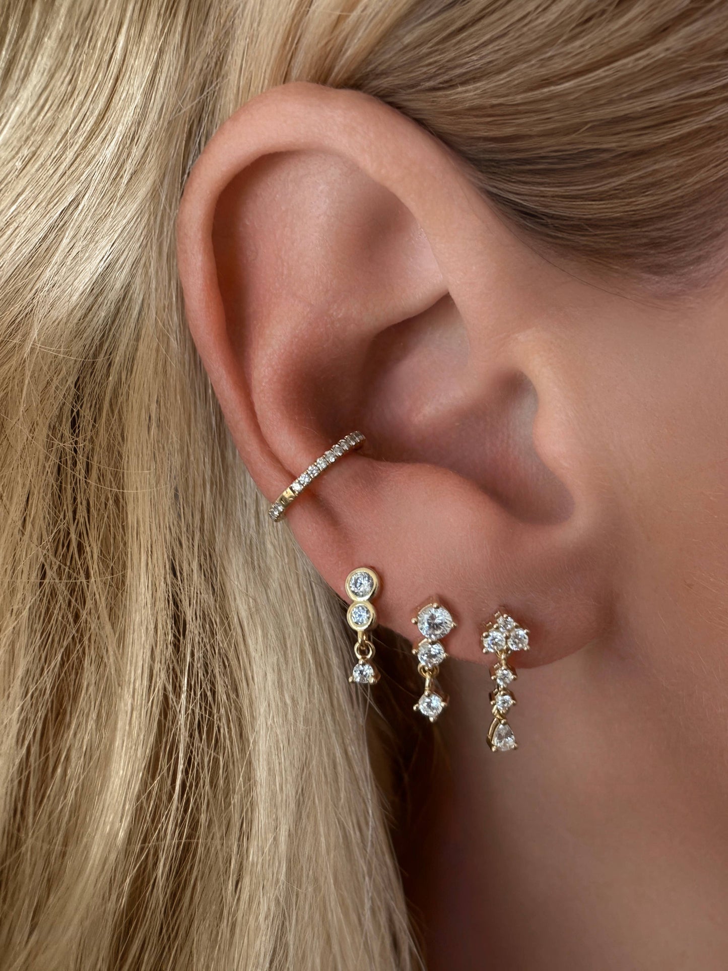 Drop Link Stud Earring