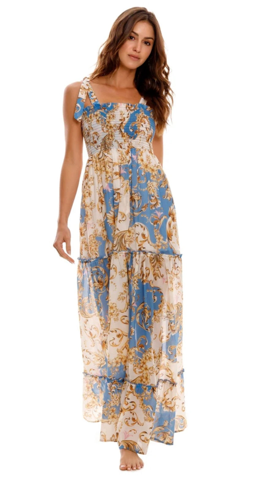 Priscila Nopal Maxi Dress - Agua Bendita