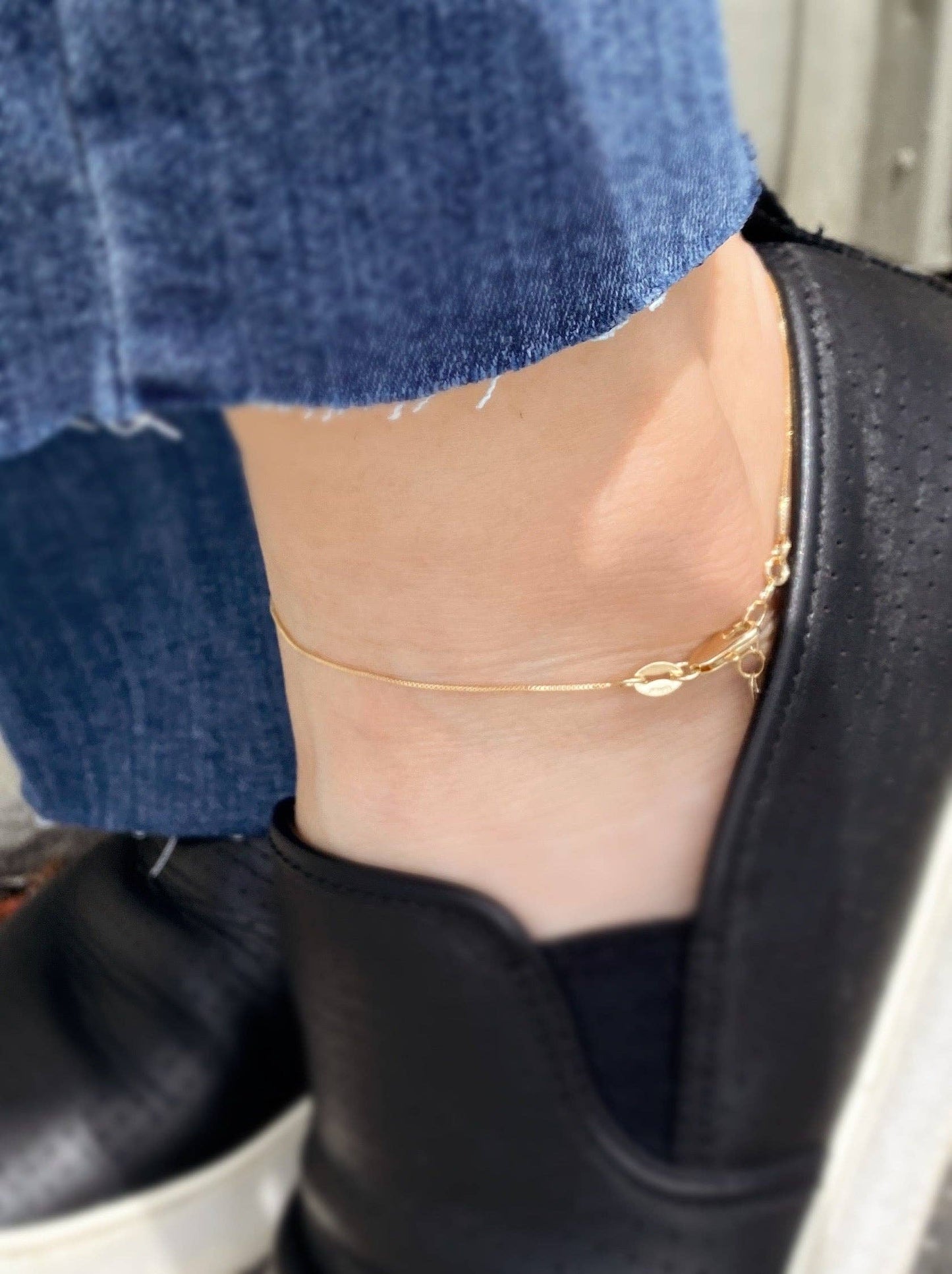 All That Glitters - 18k Gold Filled Box Chain Anklet