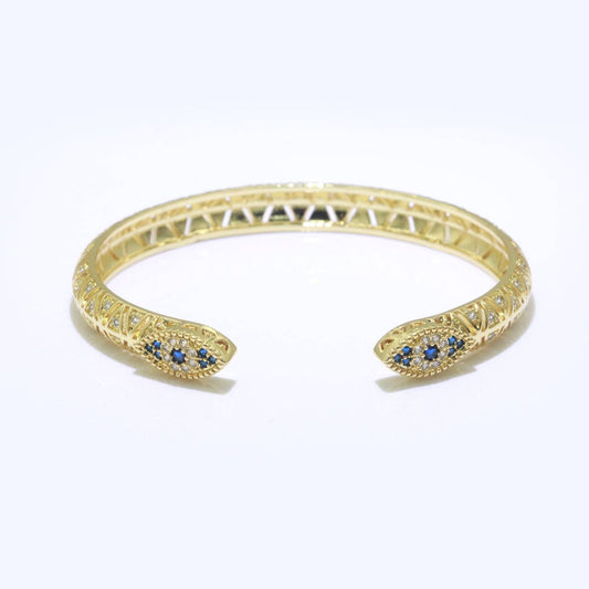 Ray of Light 24K Gold Filled Evil Eye Bangle Bracelet