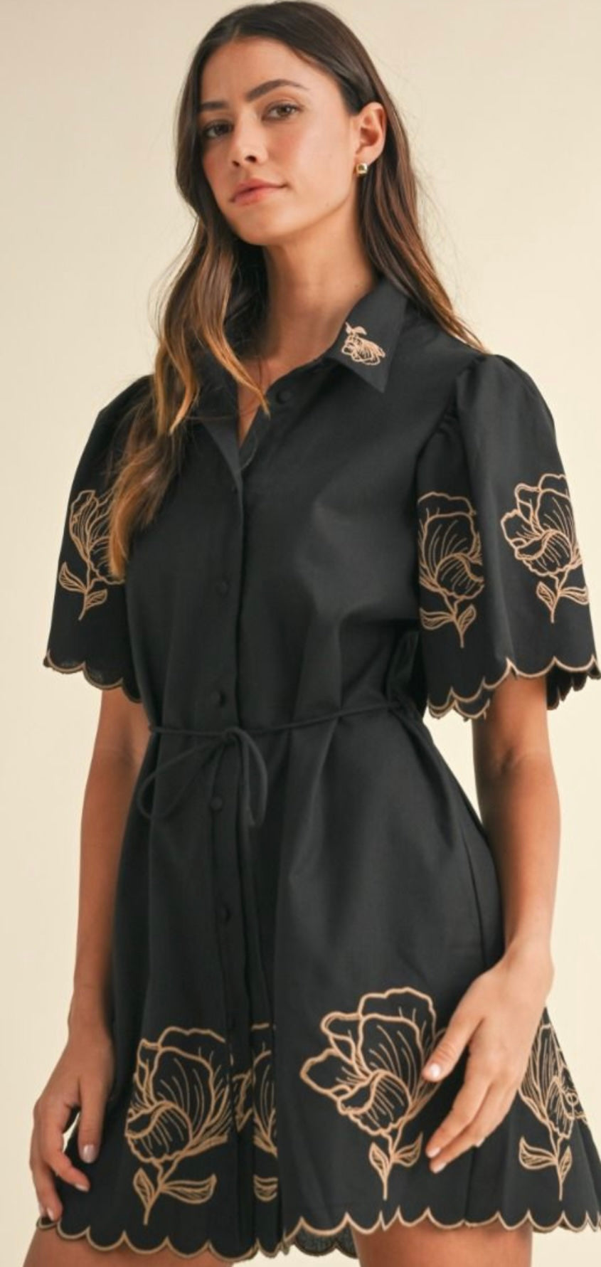 Midnight Bouquet Embroidered Dress