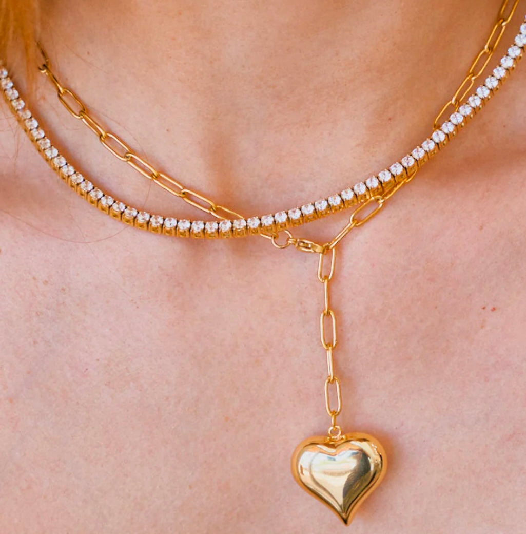 For the Love Of - Bubble Heart Chain Necklace