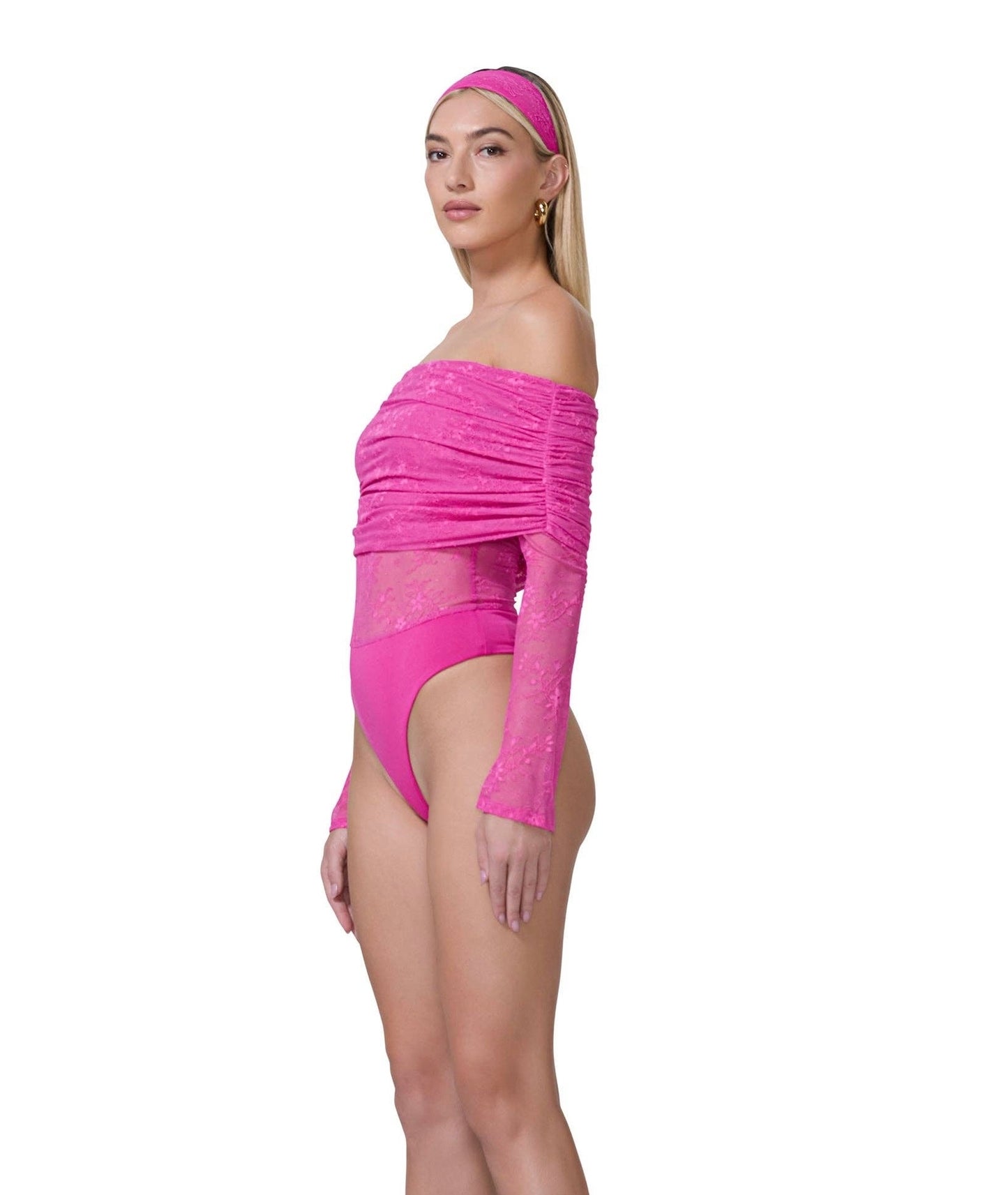 Lennox Lace Bodysuit - Cosmo Pink