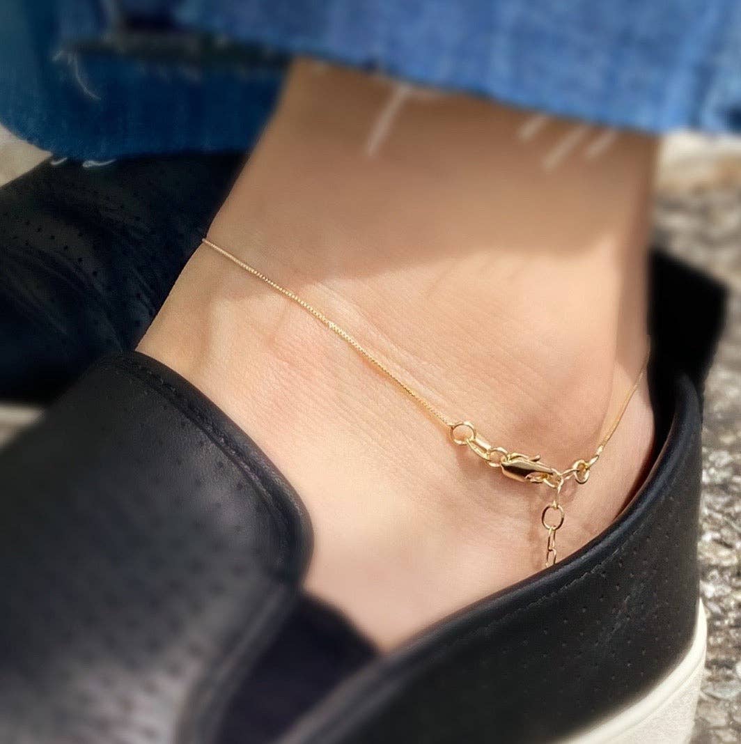 All That Glitters - 18k Gold Filled Box Chain Anklet