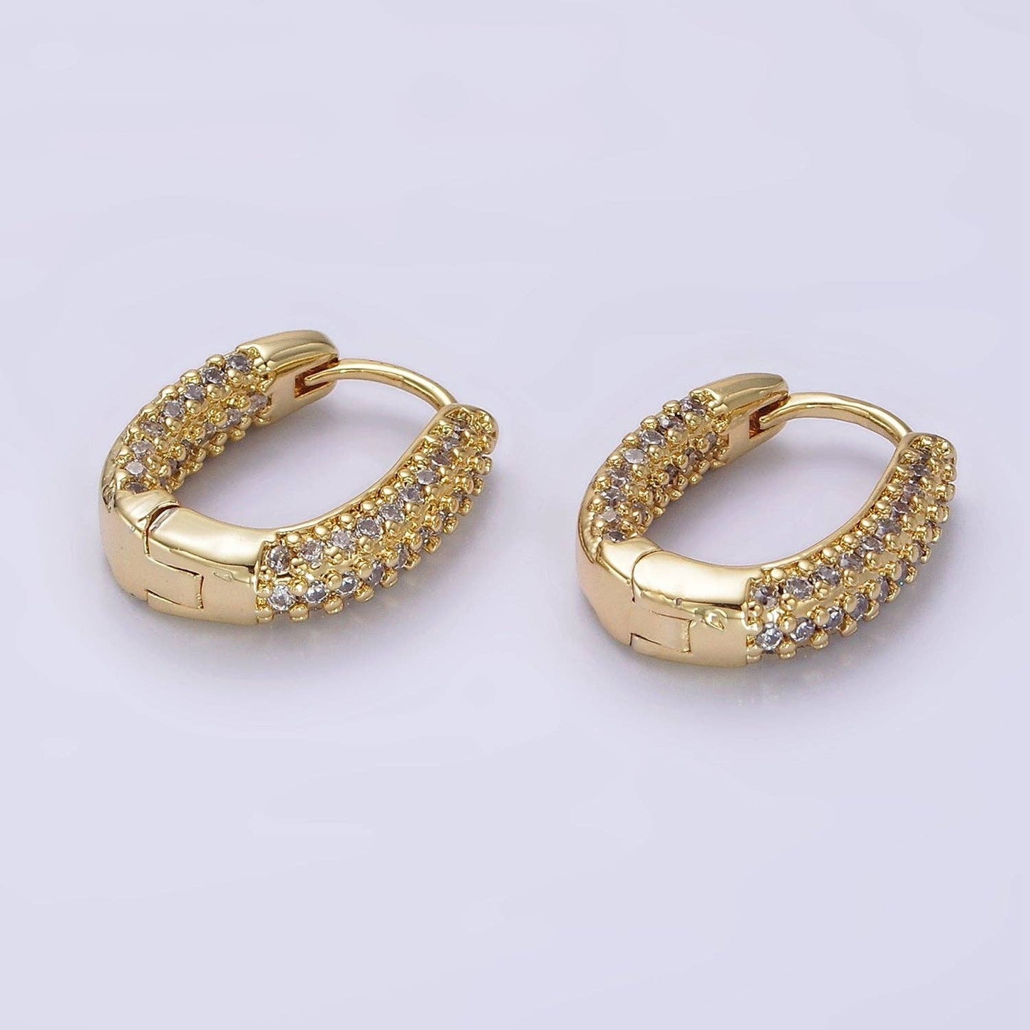 Mischief Maker Hoops - 14K Gold Filled Oval Oblong Huggie Earrings