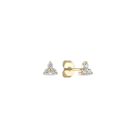 Vermeil Trio Flower Cluster Stud Earrings