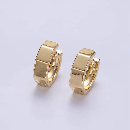 Audrey Huggies - 14K Gold Filled Hexagon Geometric Huggie Earrings