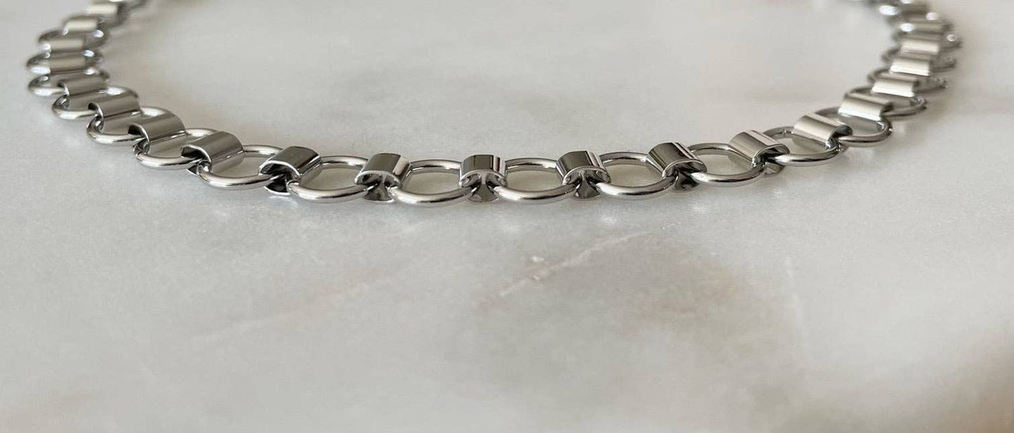 One in A Million Choker Necklace - White Gold Filled