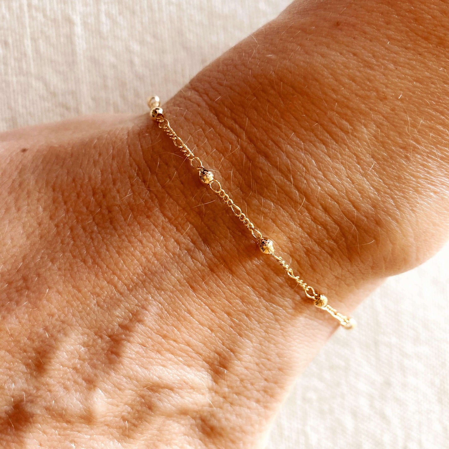 Keep the Faith 18k Gold Filled Beaded Bracelet with Cross Charm