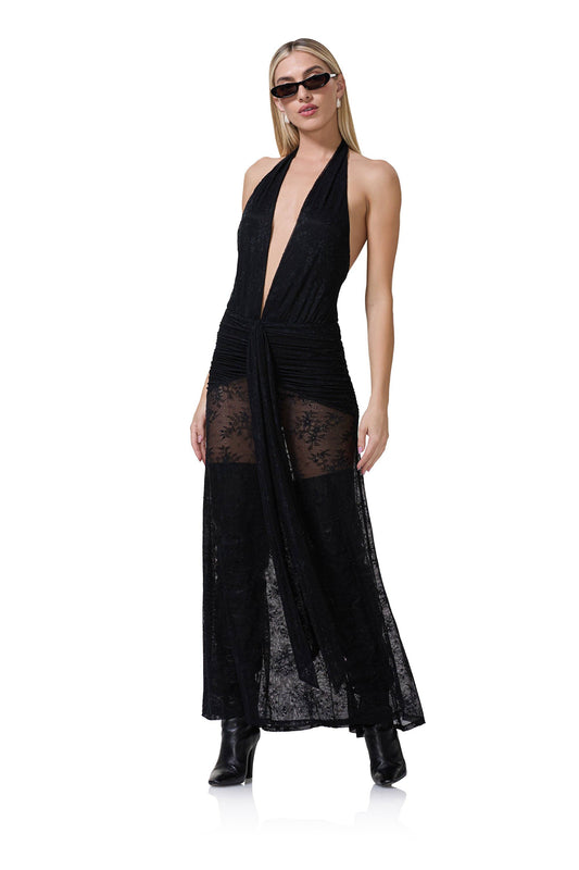 Heidi Halter Plunge Lace Maxi Dress - AFRM