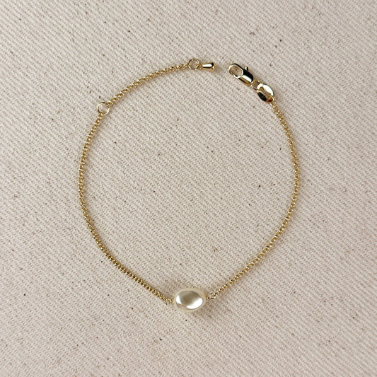 Solitaire Baroque Pearl Bracelet